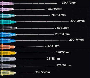 Pakai Kecantikan Dermal Fillers Cannula Face Lift Medis Stainless Steel Steril Blunt Cannula Mikro