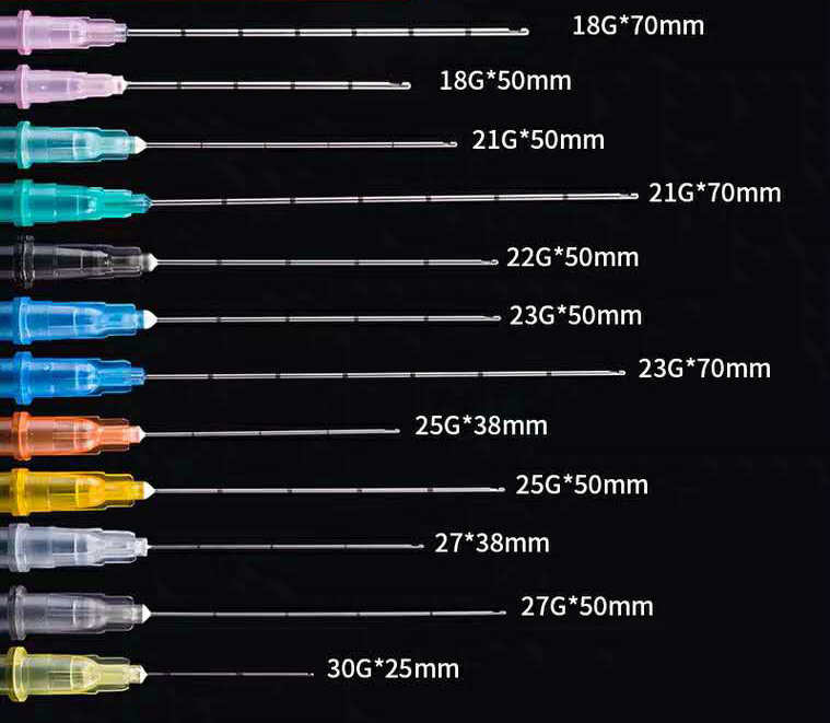 Pakai Kecantikan Dermal Fillers Cannula Face Lift Medis Stainless Steel Steril Blunt Cannula Mikro